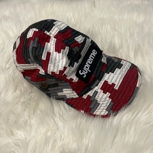 SUPREME- supreme military camp cap red camo. 100% authentic, new.